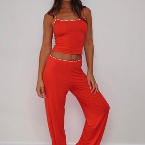 White Fox boutique Women's Red Sleepwear Set